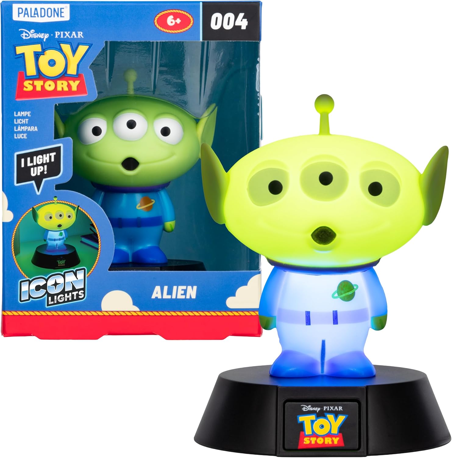 Paladone Toy Story Alien Icon Light – 3D Character Lamp for Bedroom, Desk or Shelf – Soft Glow Kids Night Light – Battery Powered