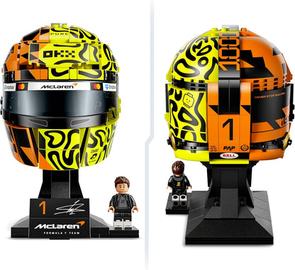 LEGO Editions McLaren Mastercard F1 Team Lando Norris Helmet - F1 Merchandise - Display Model Kit w/Collectible Minifigure - Gift for 14+ Year Old Boys & Adult Motorsport Fans - 43023