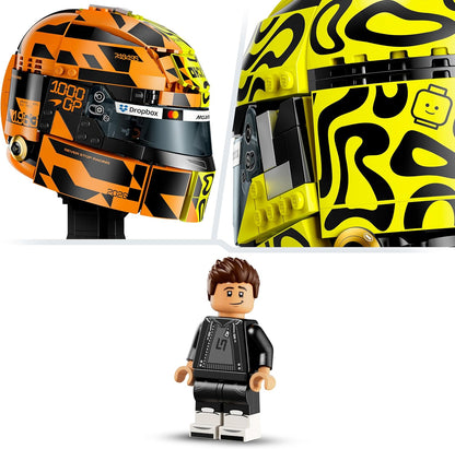 LEGO Editions McLaren Mastercard F1 Team Lando Norris Helmet - F1 Merchandise - Display Model Kit w/Collectible Minifigure - Gift for 14+ Year Old Boys & Adult Motorsport Fans - 43023