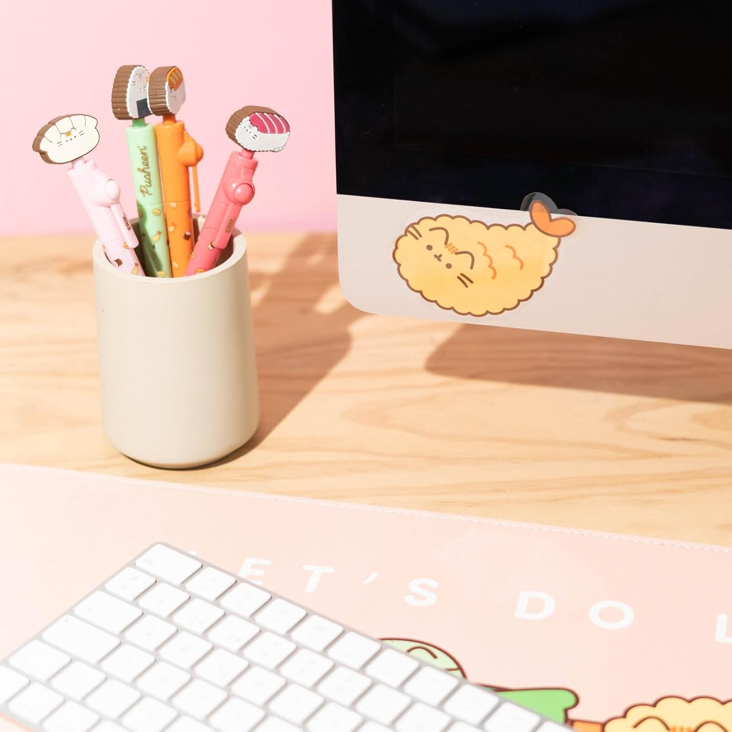 Grupo Erik Set 2 Stickers Pusheen Sushi Roll - Adesivi in Vinile Sagomati Kawaii per Laptop, Borraccia e Cellulare | Decorazioni Resistenti