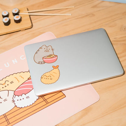 Grupo Erik Set 2 Stickers Pusheen Sushi Roll - Adesivi in Vinile Sagomati Kawaii per Laptop, Borraccia e Cellulare | Decorazioni Resistenti