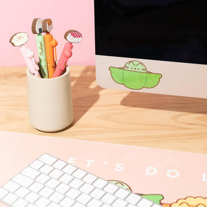 Grupo Erik Set 2 Stickers Pusheen Sushi Roll - Adesivi in Vinile Sagomati Kawaii per Laptop, Borraccia e Cellulare | Decorazioni Resistenti