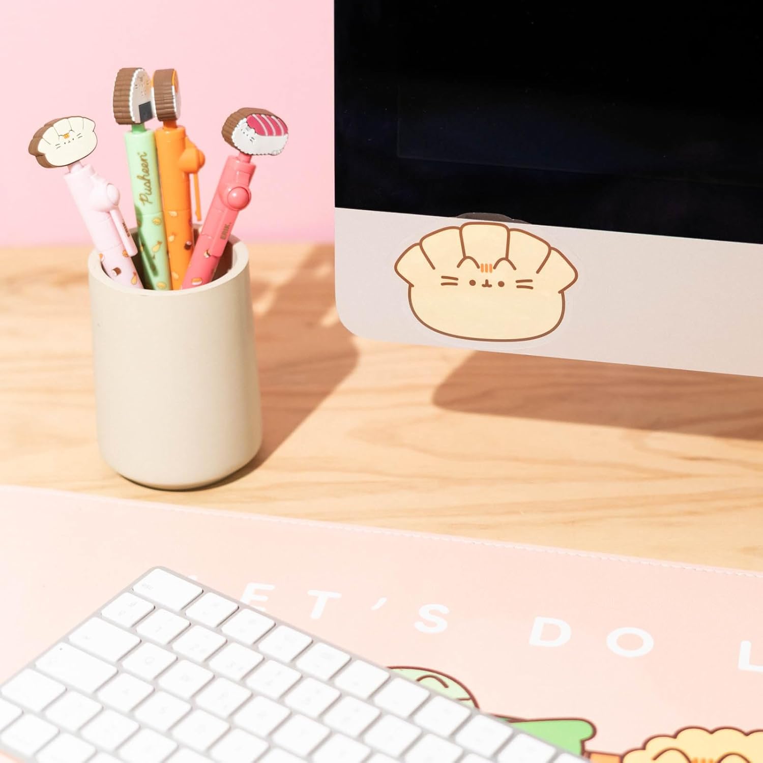 Grupo Erik Set 2 Stickers Pusheen Sushi Roll - Adesivi in Vinile Sagomati Kawaii per Laptop, Borraccia e Cellulare | Decorazioni Resistenti