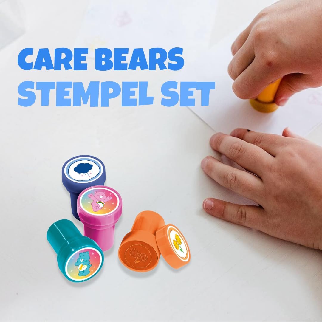 Care Bears Self-Inking Stamp Set (12 Pieces) | Lucky Bears Stamp Set for Children | No Ink Pad Required | Cute DIY Stamps for School & Gift Ideas