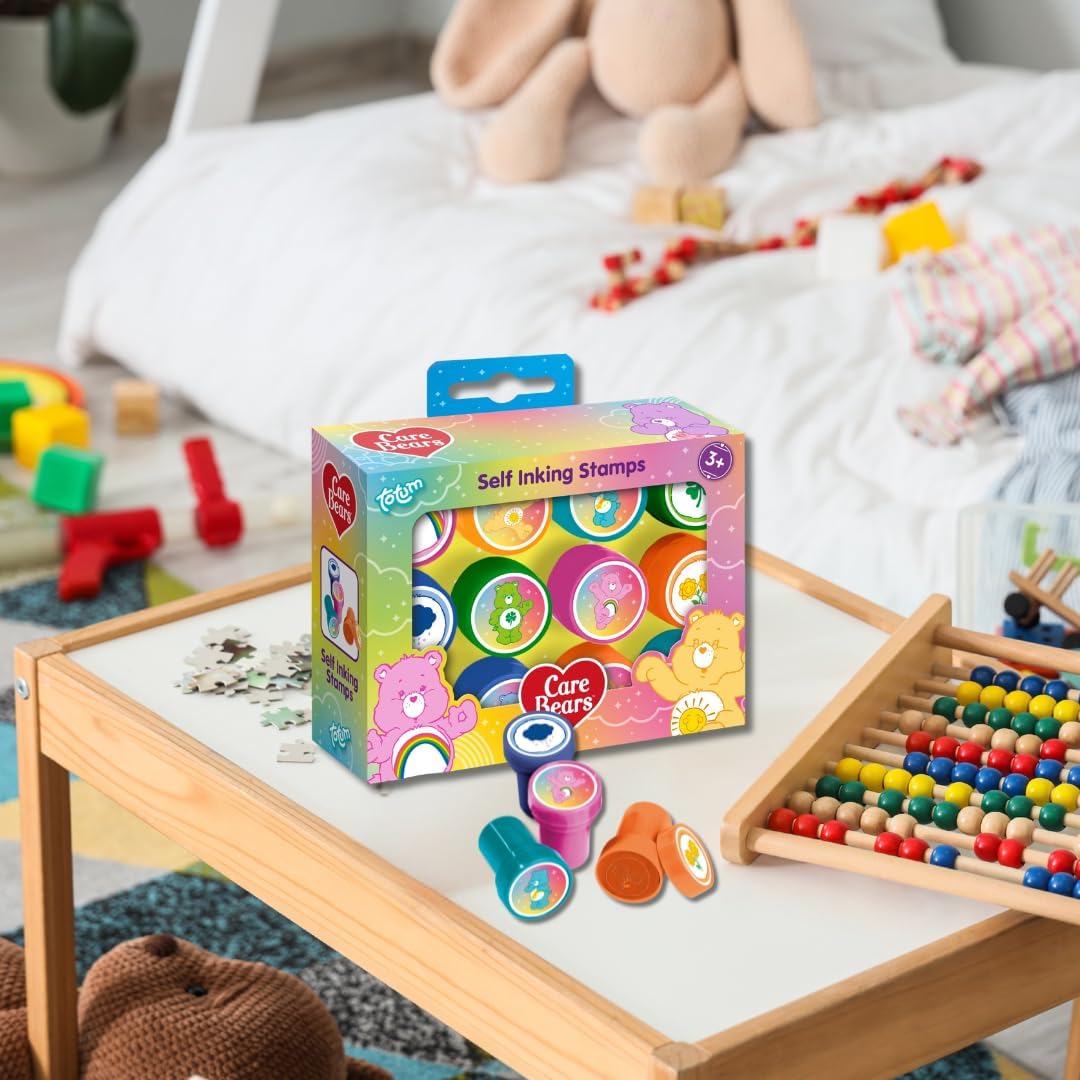 Care Bears Self-Inking Stamp Set (12 Pieces) | Lucky Bears Stamp Set for Children | No Ink Pad Required | Cute DIY Stamps for School & Gift Ideas
