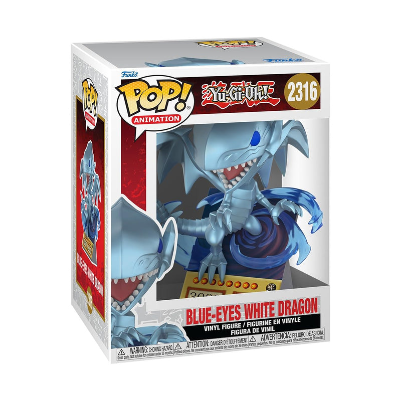 Funko POP! Premium: Yu-Gi-Oh! - Blue Eyes White Dragon - Card - Sammelbare Vinylfigur - Geschenkidee - Offizielles Merchandise - Spielzeug für Kinder & Erwachsene - Modellfigur für Sammler