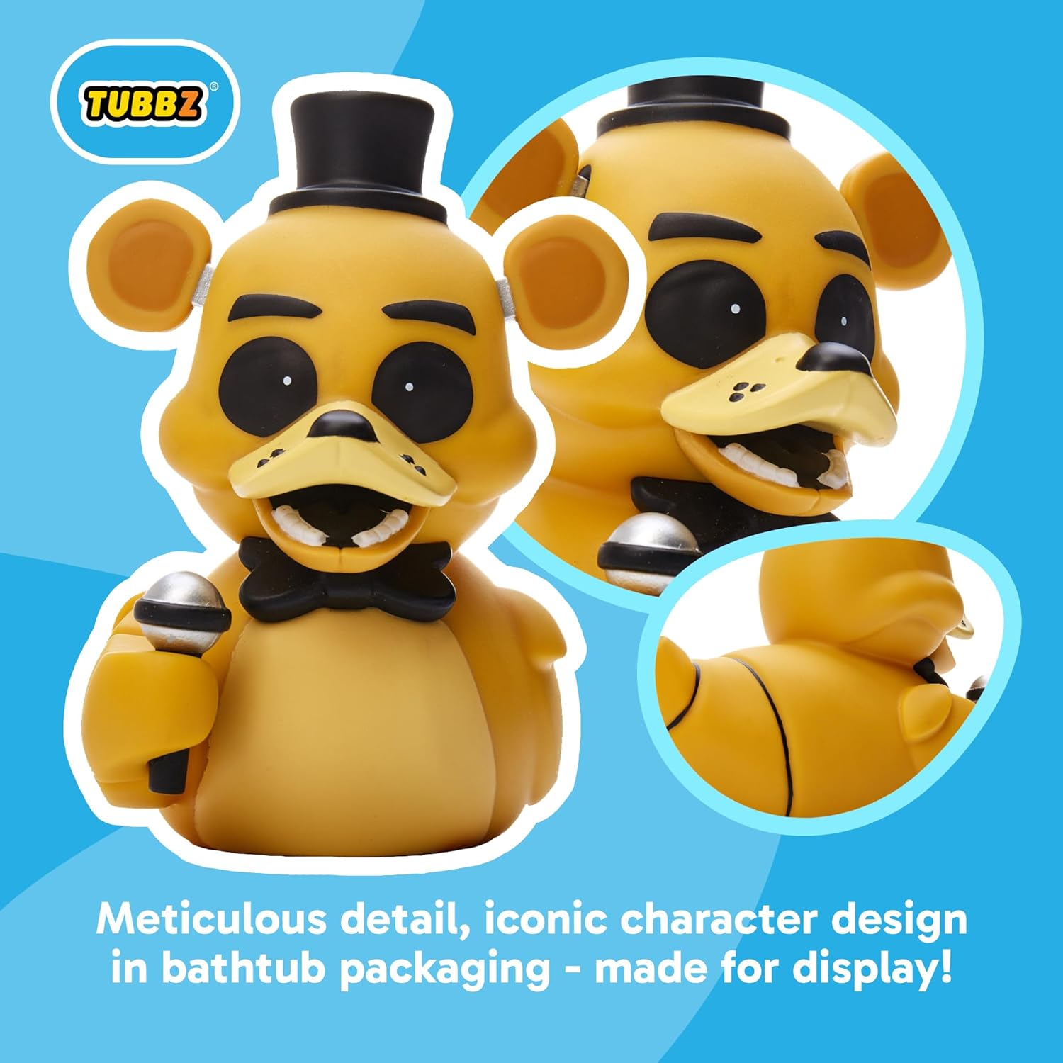 TUBBZ Collectors Edition: Five Nights At Freddys - Golden Freddy Cosplaying Rubber Duck Vinyl Figure – Official Collectible for Fans of FNAF