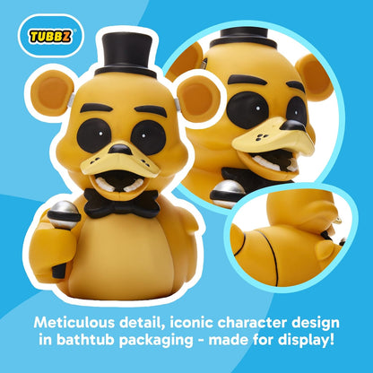TUBBZ Collectors Edition: Five Nights At Freddys - Golden Freddy Cosplaying Rubber Duck Vinyl Figure – Official Collectible for Fans of FNAF