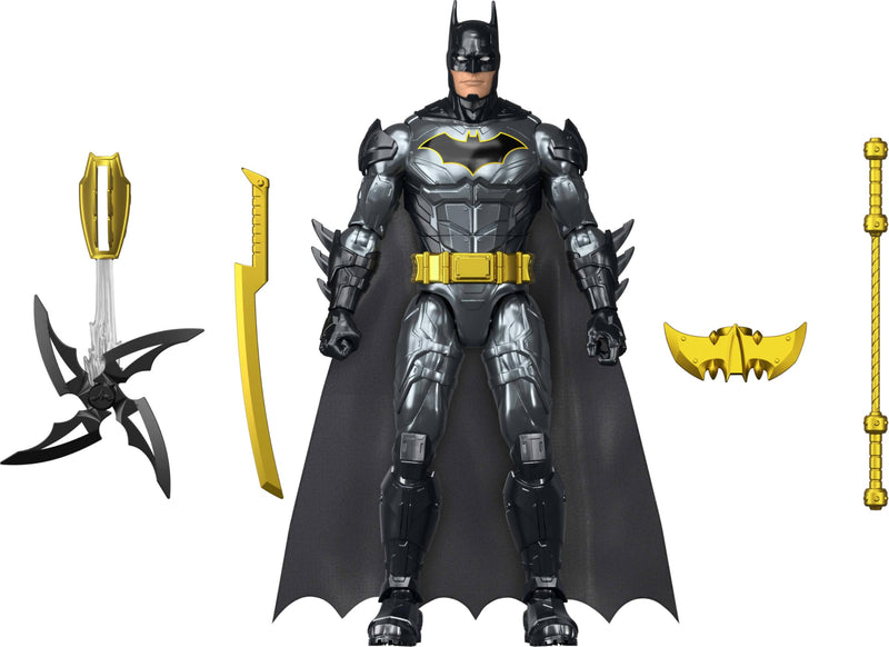 Mattel DC 12-Inch Crime Crusher Batman Action Figure, 25 Plus Phrases & Sounds, 16 Points of Articulation, 4 Weapons, JMD53