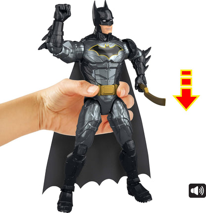 Mattel DC 12-Inch Crime Crusher Batman Action Figure, 25 Plus Phrases & Sounds, 16 Points of Articulation, 4 Weapons, JMD53