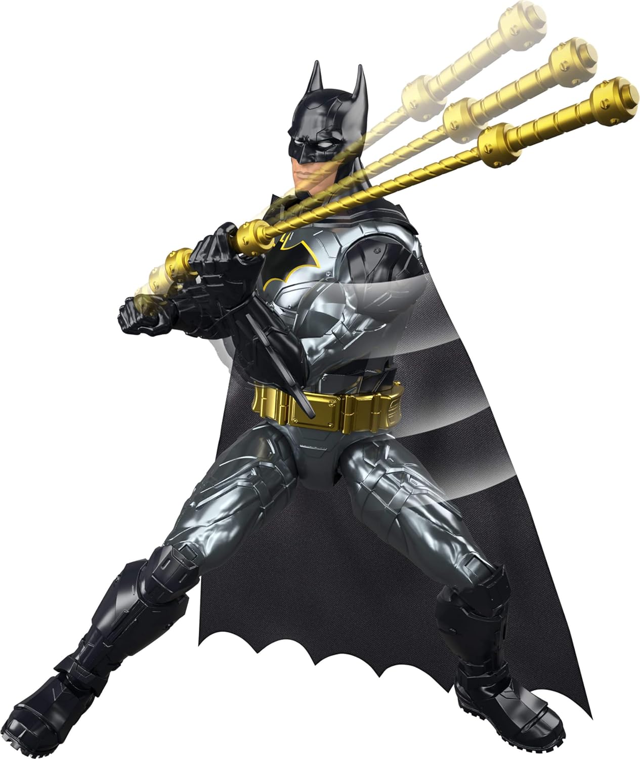 Mattel DC 12-Inch Crime Crusher Batman Action Figure, 25 Plus Phrases & Sounds, 16 Points of Articulation, 4 Weapons, JMD53