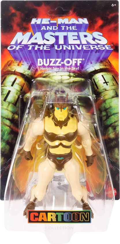 Masters of the Universe Origins Action Figure 200X Cartoon Collection Buzz-Off, 5.5 Inch 1980s MOTU Heroic Spy, Detailed Design, Long Handled Hatchet, JHK04