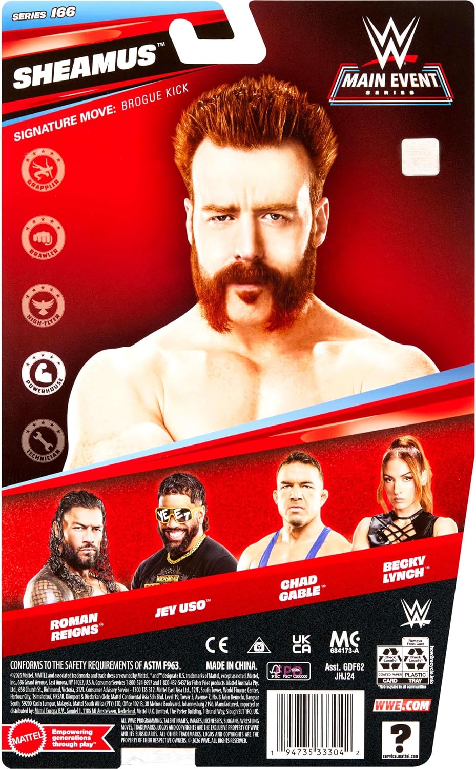 Mattel WWE Sheamus Main Event Basic Series 166 Wrestling Action Figure Toy Wrestler
