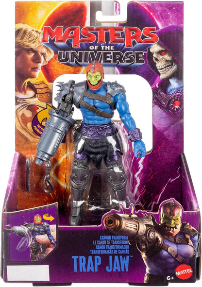 Masters of the Universe - Trap Jaw, action figure con cannone trasformabile e movimento di rotazione e rilascio, design ispirato al cattivo del film Masters of the Universe 2026, JKJ03