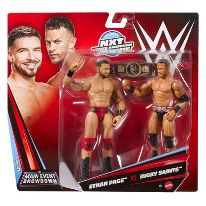 WWE Main Event Showdown Ethan Paige vs Ricky Saints, Series #27 Action Figures 2-Pack with Accessory, 6-inch