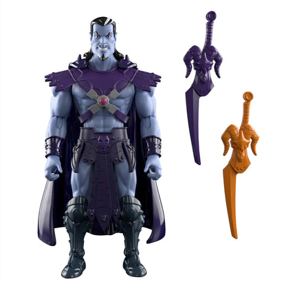 Masters of The Universe Origins Figurine Articulée Keldor de la Collection Cartoon Les Maîtres de l’Univers, Figurine de 14 cm, Reproduction détaillée avec Cape Amovible, 2 épées, JHK03