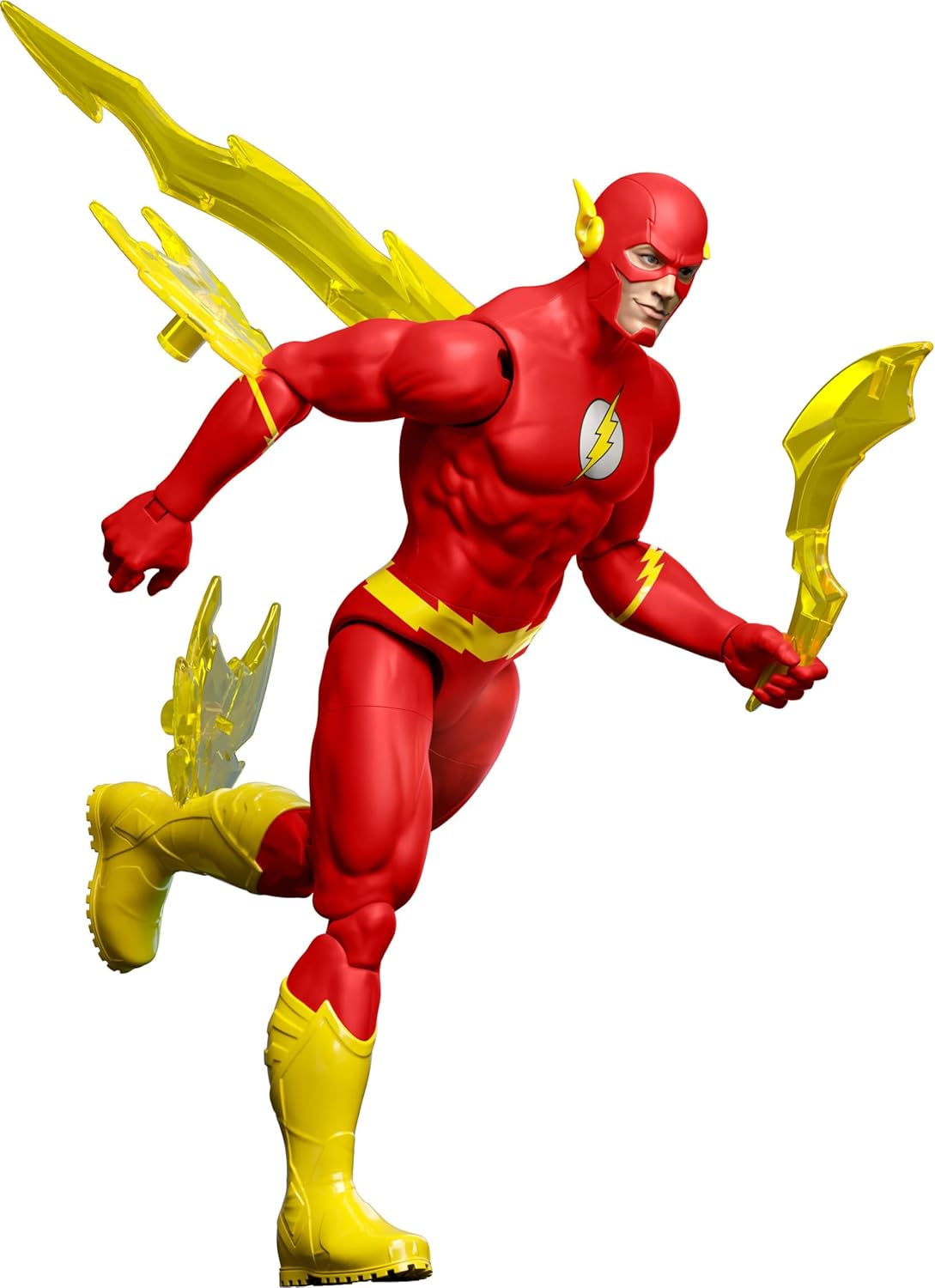 Mattel DC Premier 6.5 Inch The Flash Action Figure Series 1, Detailed Super Hero Design with 22 Articulations, Speed Effects & Lightning Bolts