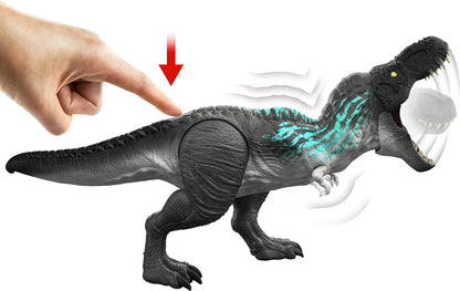 Mattel Jurassic World Muscle Madness Tyrannosaurus Rex Action Figure, T-Rex with Torso Growth & Evolving Tail Spikes, Chomp & Roars, JKG92