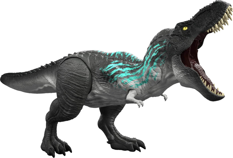 Mattel Jurassic World Muscle Madness Tyrannosaurus Rex Action Figure, T-Rex with Torso Growth & Evolving Tail Spikes, Chomp & Roars, JKG92