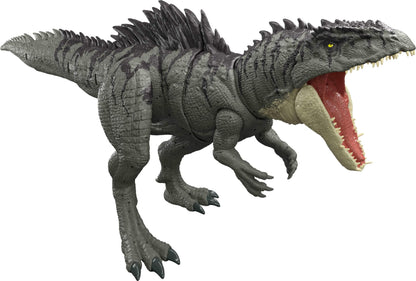 Mattel Jurassic World Colossal Chomp Giganotosaurus Figure with Multi-Direction Attack, 28 Inches Long & Posable, Back Spike Action Control, JKG93