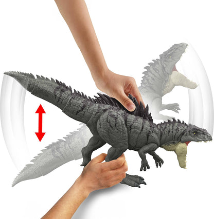 Mattel Jurassic World Colossal Chomp Giganotosaurus Figure with Multi-Direction Attack, 28 Inches Long & Posable, Back Spike Action Control, JKG93