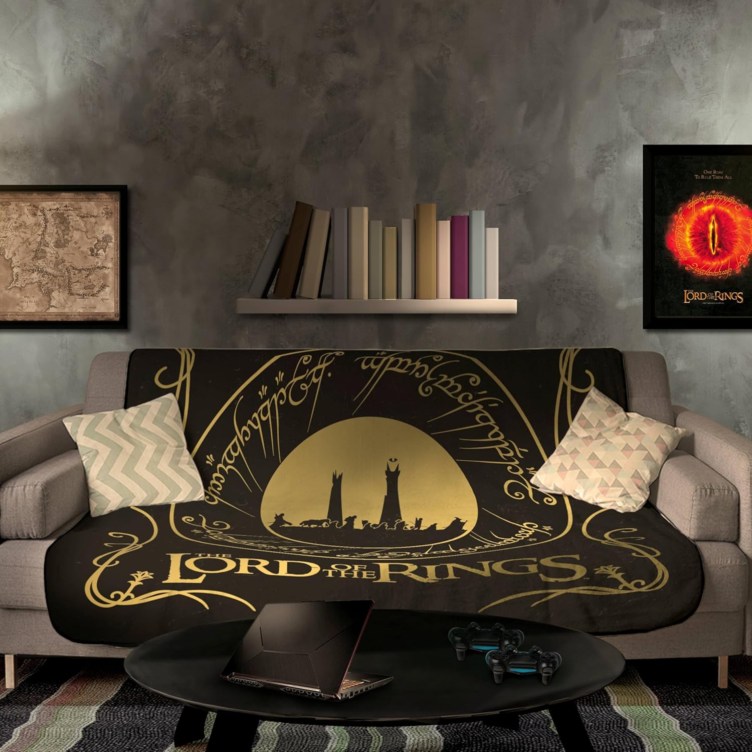 ABYSTYLE Lord of The Rings Fellowship of The Ring Blanket | Lord of the Rings Blanket | Blanket | Throw for Sofas & Beds | Lord of the Rings Merchandise | Lord of The Rings Gifts