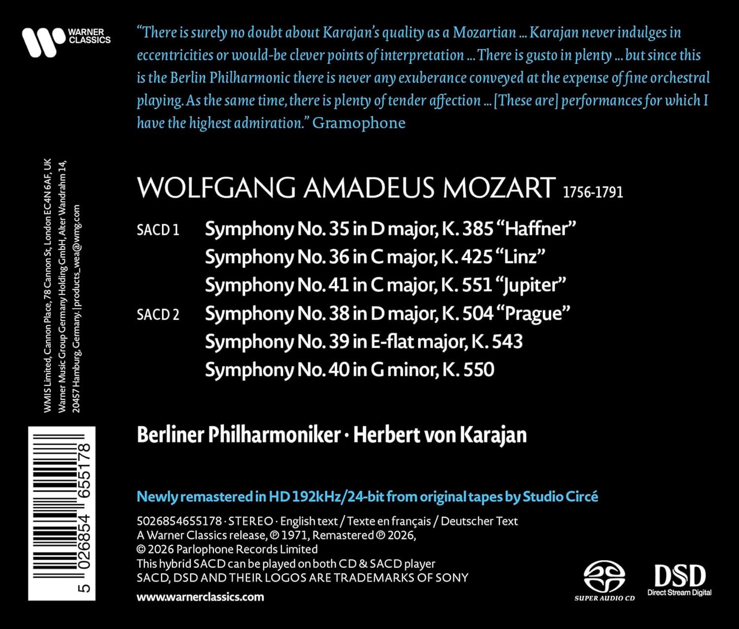 Mozart: Symphonies Nos. 35-36, 38-41