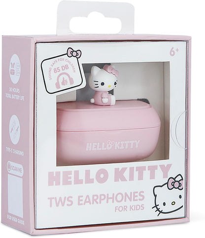 OTL Technologies Hello Kitty 3D Collectable Character TWS Wireless Earphones with Charging Case, Pink