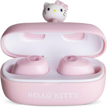 OTL Technologies Hello Kitty 3D Collectable Character TWS Wireless Earphones with Charging Case, Pink