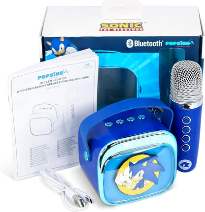 Otl - Light Up Wireless Karaoke Speaker W/ Microphone - Sonic The Hedgehog