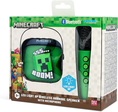 Otl - Light Up Wireless Karaoke Speaker W/ Microphone - Minecraft