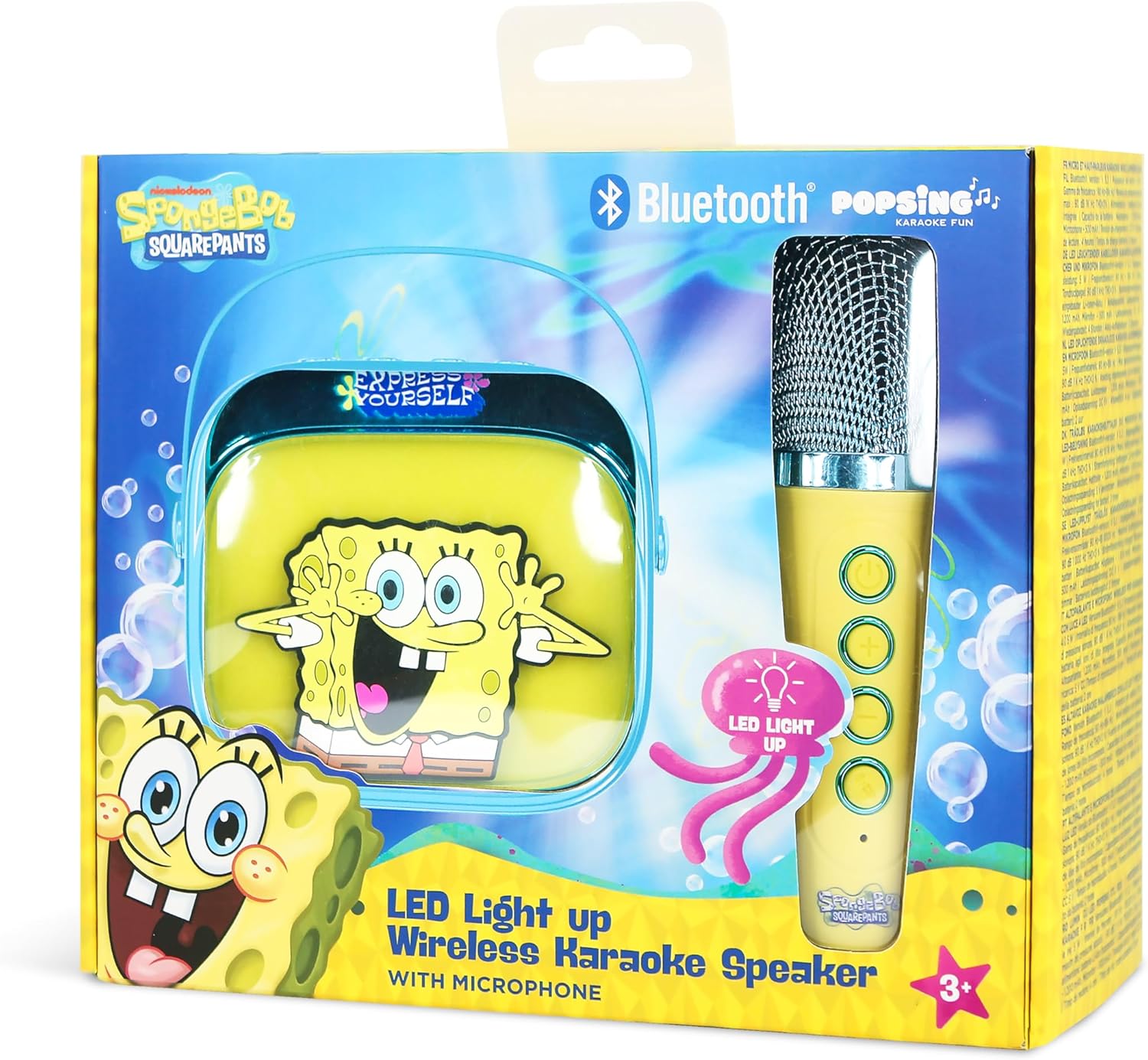 Otl - Light Up Wireless Karaoke Speaker W/ Microphone - Spongebob Square Pants