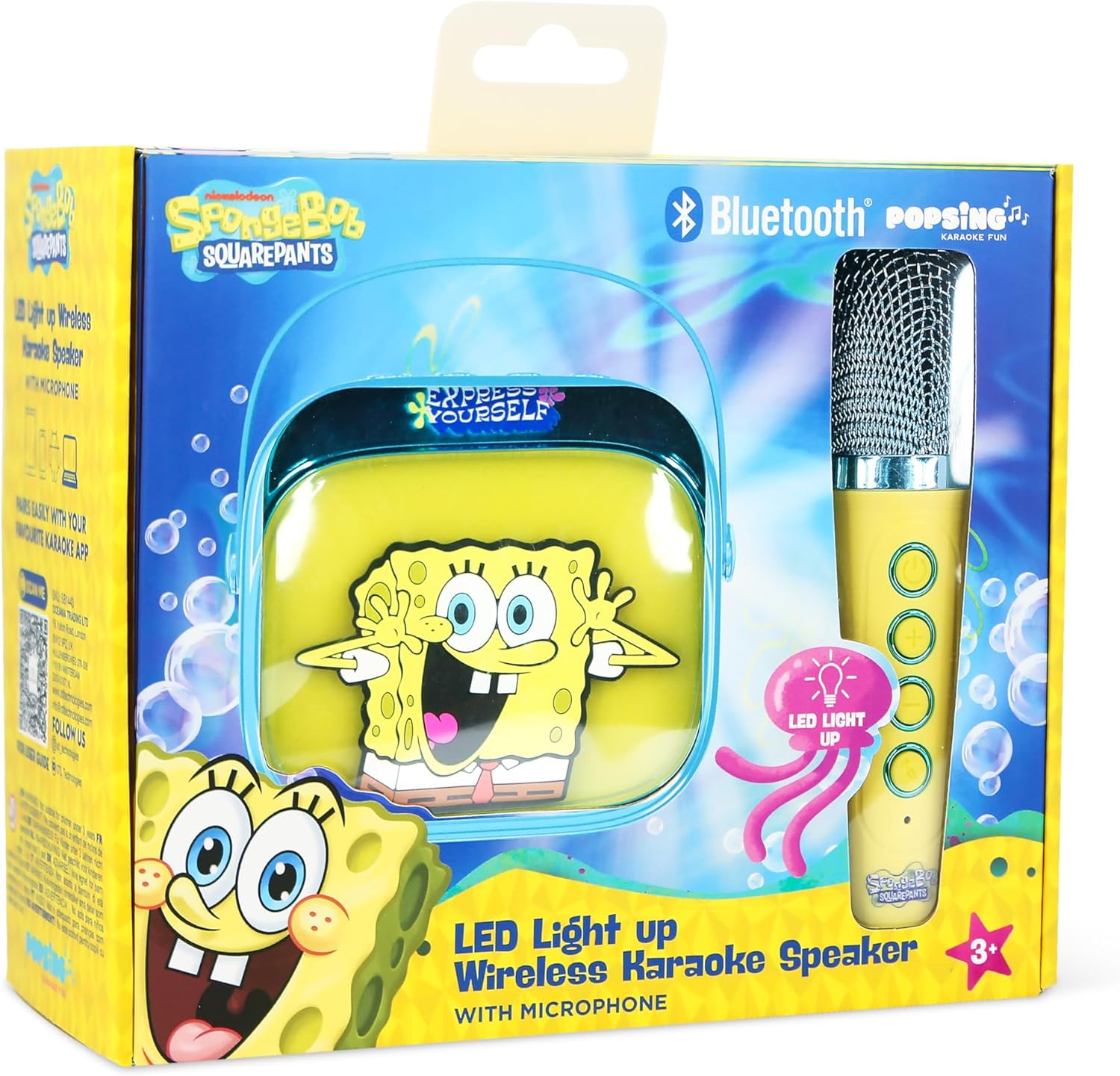 Otl - Light Up Wireless Karaoke Speaker W/ Microphone - Spongebob Square Pants