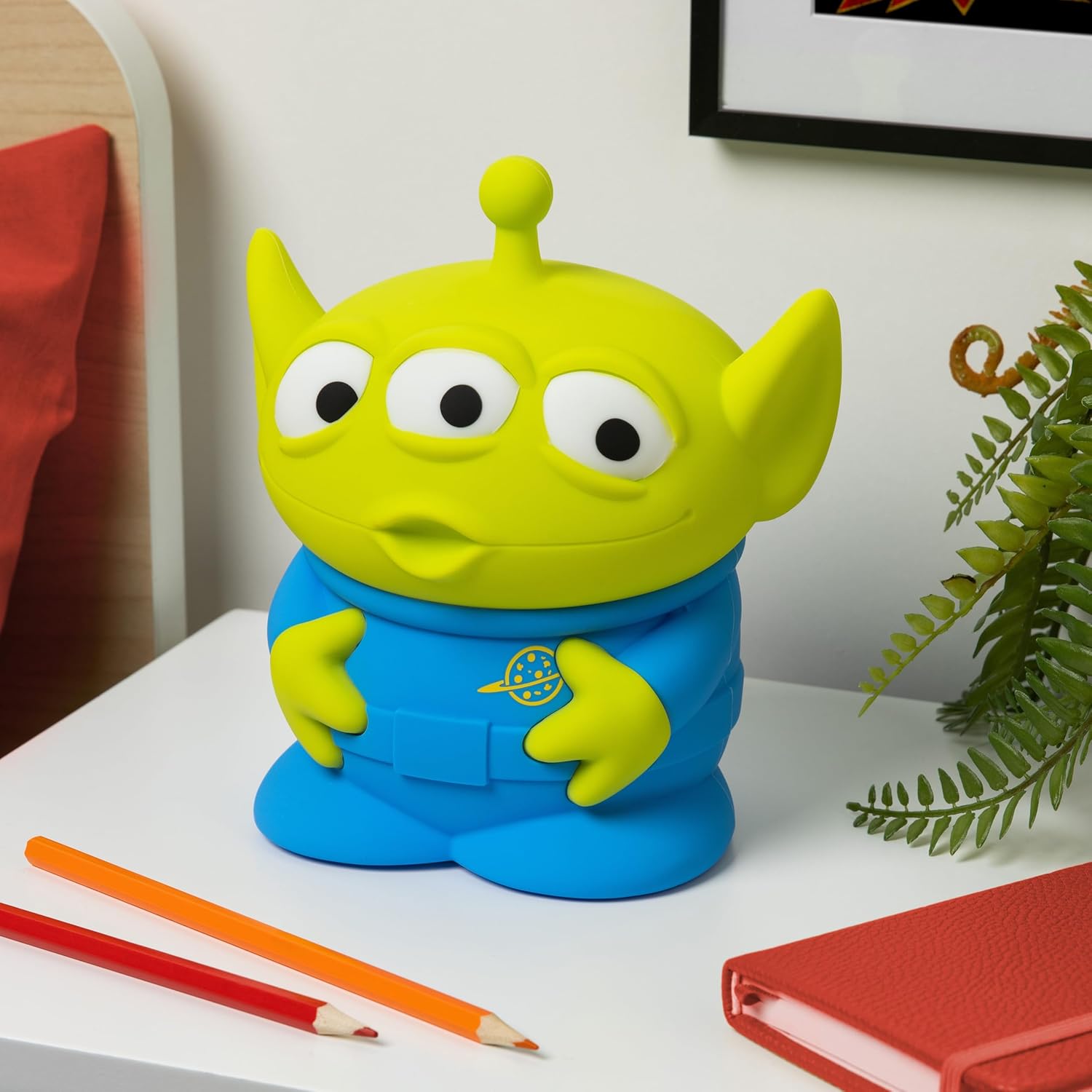 Paladone Disney Pixar Toy Story Alien SquishyGlo Rechargeable Silicone Night Light, 17cm, 1–3 Hour Timer, 3 Brightness Levels, Officially Licensed