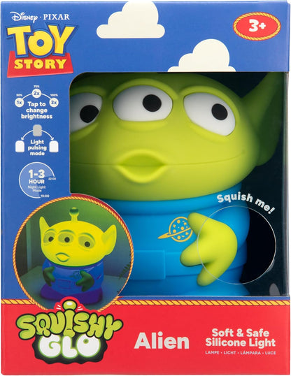 Paladone Disney Pixar Toy Story Alien SquishyGlo Rechargeable Silicone Night Light, 17cm, 1–3 Hour Timer, 3 Brightness Levels, Officially Licensed