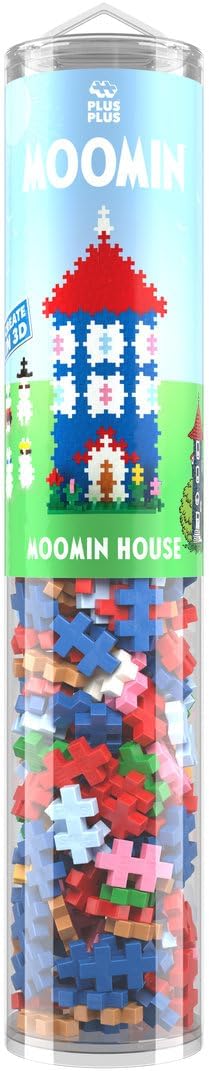 Plus Plus Building Blocks Toy - 2D Puzzle By Number Moominvalley House & 3D Moomin, Snorkmaiden, Moominmamma & Moominpappa, STEM Toys - Girls and Boys Toys Age 5 Plus, Moomin House 275 pcs