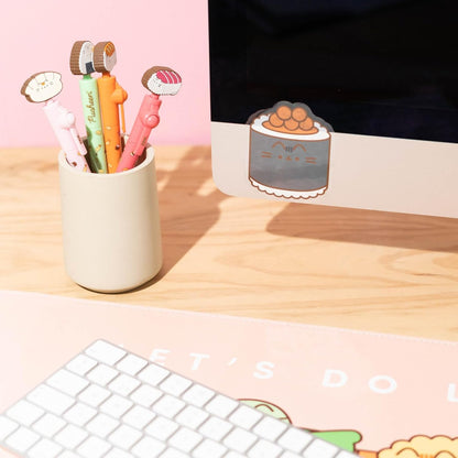 Grupo Erik Set 2 Stickers Pusheen Sushi Roll - Adesivi in Vinile Sagomati Kawaii per Laptop, Borraccia e Cellulare | Decorazioni Resistenti