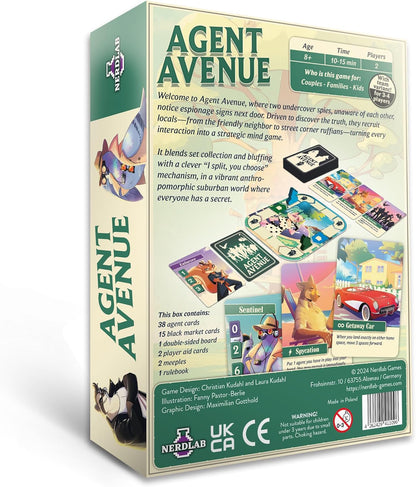 Agent Avenue (English Version) - Strategy Card Game, 2-4 Players, 10-15 Min, 8+ Years, on The Recommendation List for Spiel des Jahres 2025
