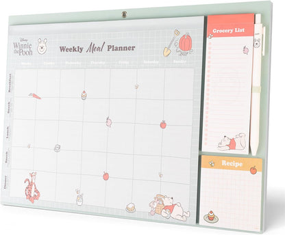 Grupo Erik Pianificatore Settimanale Pasti A4 Winnie the Pooh - Menu Settimanale Planner Magnetico da Frigo per Dieta con Lista della Spesa, Spazio per Note e Penna (21 x 29,7 cm) | Più di 50 Fogli
