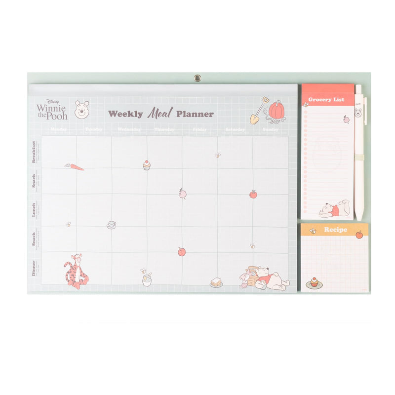 Grupo Erik Pianificatore Settimanale Pasti A4 Winnie the Pooh - Menu Settimanale Planner Magnetico da Frigo per Dieta con Lista della Spesa, Spazio per Note e Penna (21 x 29,7 cm) | Più di 50 Fogli