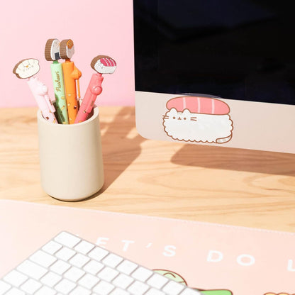 Grupo Erik Set 2 Stickers Pusheen Sushi Roll - Adesivi in Vinile Sagomati Kawaii per Laptop, Borraccia e Cellulare | Decorazioni Resistenti