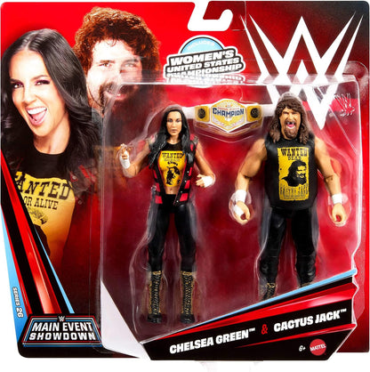 Mattel WWE Chelsea Green & Cactus Jack Main Event Showdown Series 26 Action Figures 2 Pack Wrestling Toy