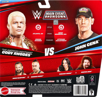 Mattel WWE Hand Event Showdown John Cena vs The American Nightmare Cody Rhodes (Pack of 2