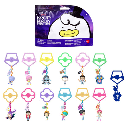 KPop Demon Hunters, Hello Friend Mini Collectible Keychain Figures, HUNTR/X, Saja Boys, Derpy, Sussie, & More, Charm Feature & Accessories, JRN57