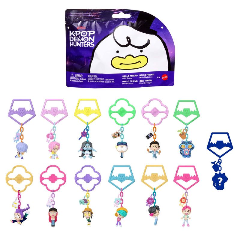 KPop Demon Hunters, Hello Friend Mini Collectible Keychain Figures, HUNTR/X, Saja Boys, Derpy, Sussie, & More, Charm Feature & Accessories, JRN57