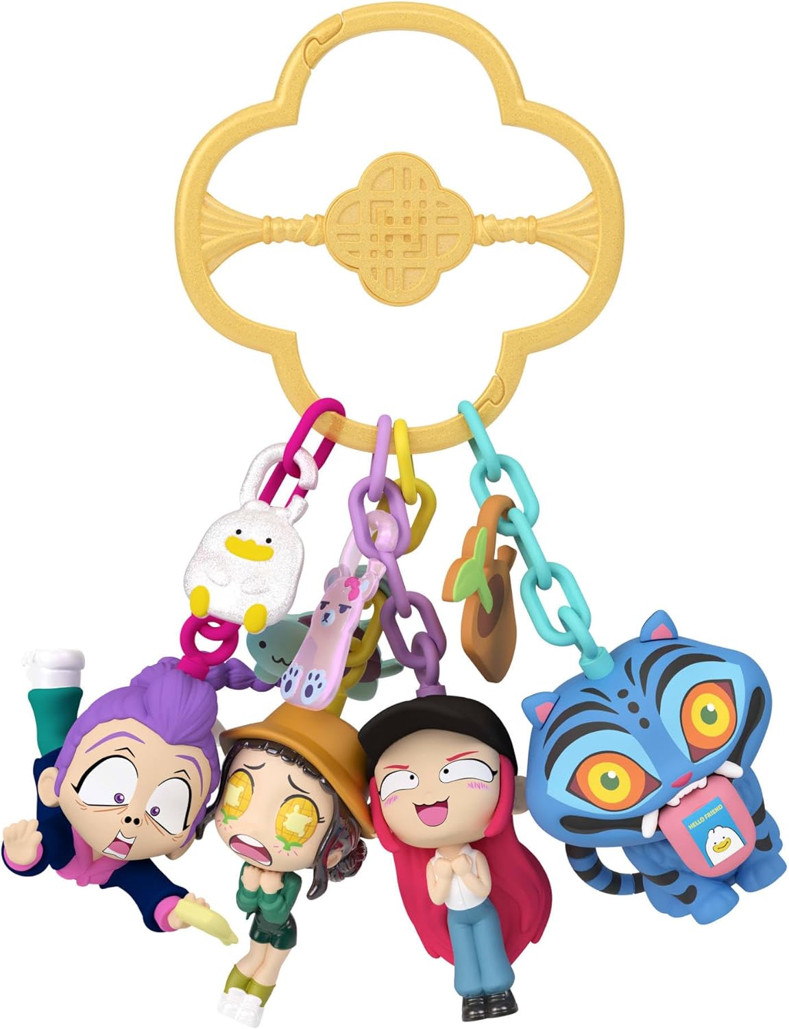 KPop Demon Hunters, Hello Friend Mini Collectible Keychain Figures, HUNTR/X, Saja Boys, Derpy, Sussie, & More, Charm Feature & Accessories, JRN57