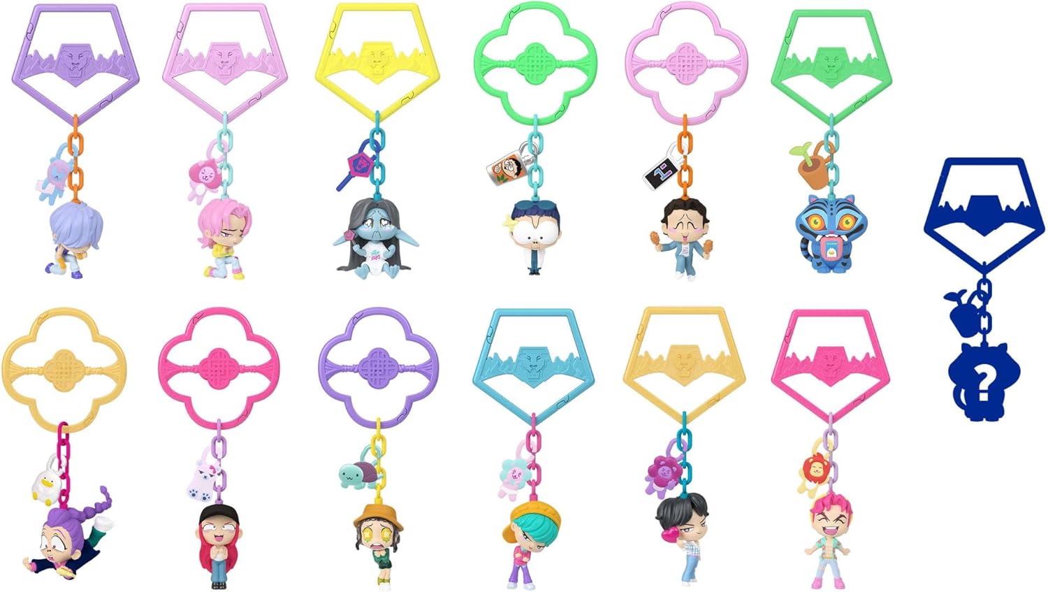 KPop Demon Hunters, Hello Friend Mini Collectible Keychain Figures, HUNTR/X, Saja Boys, Derpy, Sussie, & More, Charm Feature & Accessories, JRN57