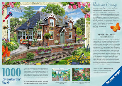 Ravensburger Country Cottage Collection Nr. 13 Eisenbahnhütte, 1000-teiliges Puzzle für Erwachsene und Kinder ab 12 Jahren