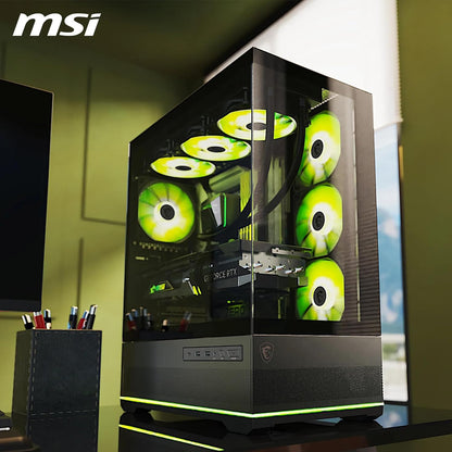 MSI MAG PANO 110R PZ - Mid-tower Gaming PC Case - Supports up to 400 mm GPU in length, Removable Dust Filters, USB 20Gbps (Type-C), Back-connect ATX & Micro-ATX Motherboard support