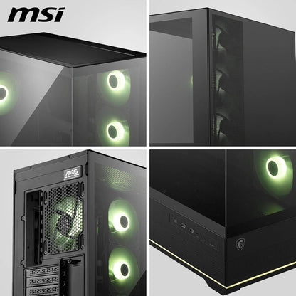 MSI MAG PANO 110R PZ - Mid-tower Gaming PC Case - Supports up to 400 mm GPU in length, Removable Dust Filters, USB 20Gbps (Type-C), Back-connect ATX & Micro-ATX Motherboard support